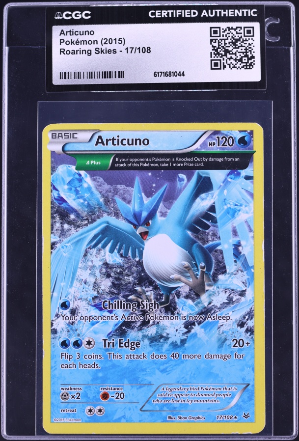 2015 Pokemon XY Roaring Skies Alt Art Articuno #17 CGC AUTH
