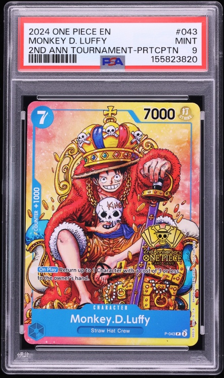 2024 One Piece Promo 2nd Anniversary Tournament Participation Monkey D. Luffy #P-043 PSA 9 MINT