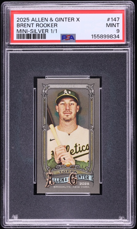2025 Topps Allen & Ginter X Mini-Silver Brent Rooker 1/1 #147 PSA 9 MINT