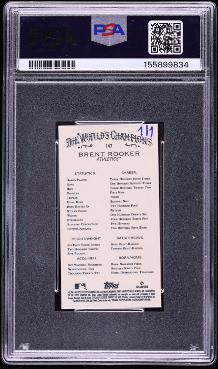 2025 Topps Allen & Ginter X Mini-Silver Brent Rooker 1/1 #147 PSA 9 MINT
