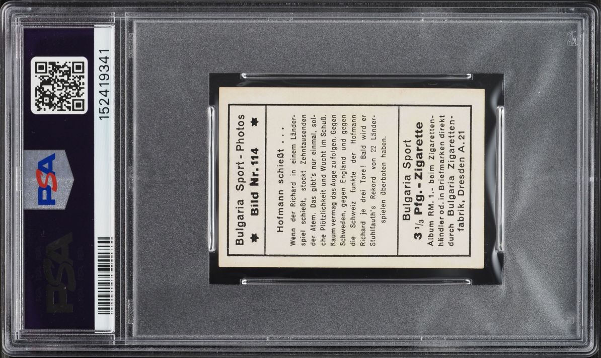 1932 Bulgaria Sport Photos Hofmann Schiebt #114 PSA 7 NRMT