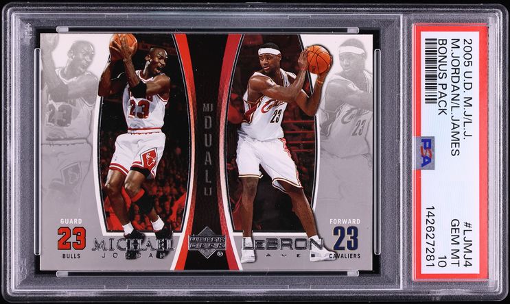 2005 Upper Deck MJ LJ Bonus Pack Dual Michael Jordan & LeBron James #LJMJ4 PSA 10 GEM MINT
