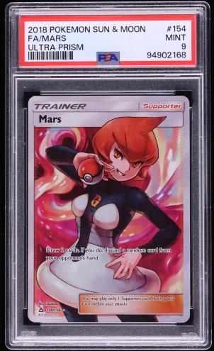 2018 Pokemon Sun & Moon Ultra Prism Full Art Mars #154 PSA 9 MINT
