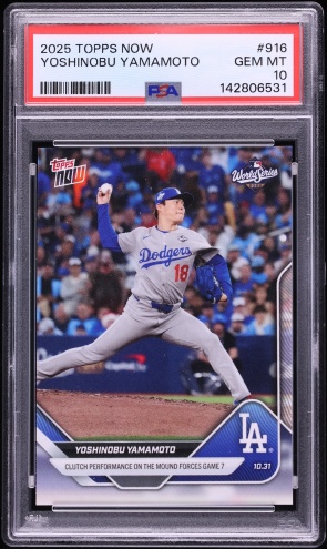 2025 Topps Now Yoshinobu Yamamoto #916 PSA 10 GEM MINT on Fanatics 