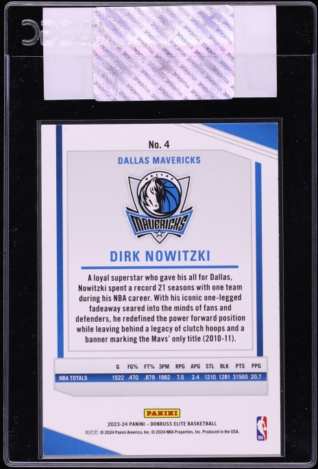 2023 Donruss Elite Dirk Nowitzki #4 CGC AUTH
