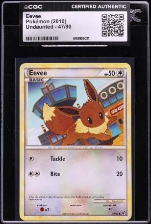2010 Pokemon HeartGold & SoulSilver Undaunted Eevee #47 CGC AUTH