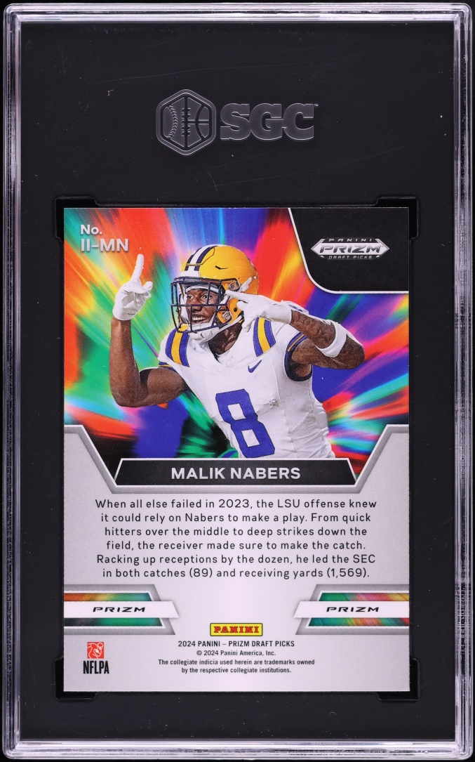 2024 Panini Prizm Draft Picks Instant Impact Green Malik Nabers ROOKIE #II-MN SGC 10 GEM MINT