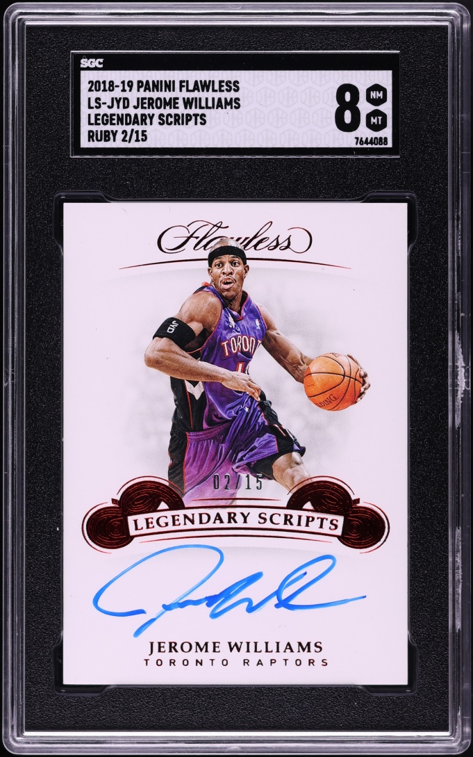 2018 Panini Flawless Legendary Scripts Ruby Jerome Williams AUTO /15 #LS-JYD SGC 8 NM-MT