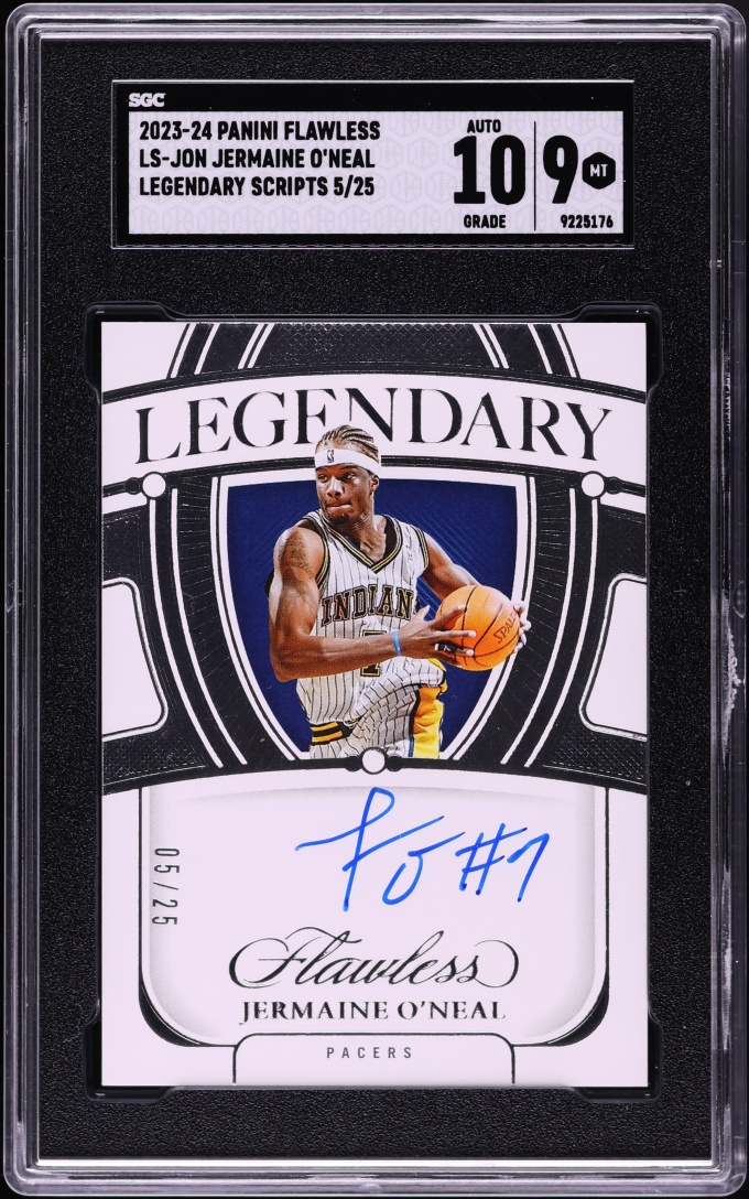 2023 Panini Flawless Legendary Scripts Jermaine O'Neal AUTO /25 #LS-JON SGC 9 MINT