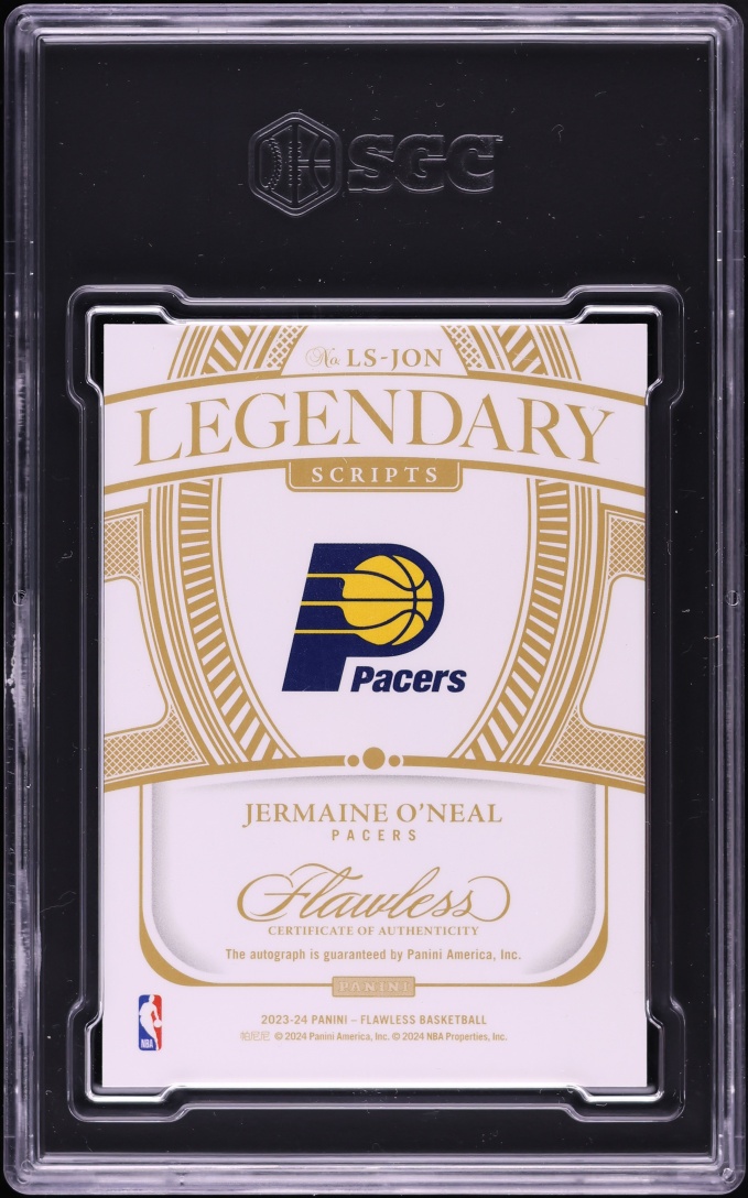 2023 Panini Flawless Legendary Scripts Jermaine O'Neal AUTO /25 #LS-JON SGC 9 MINT