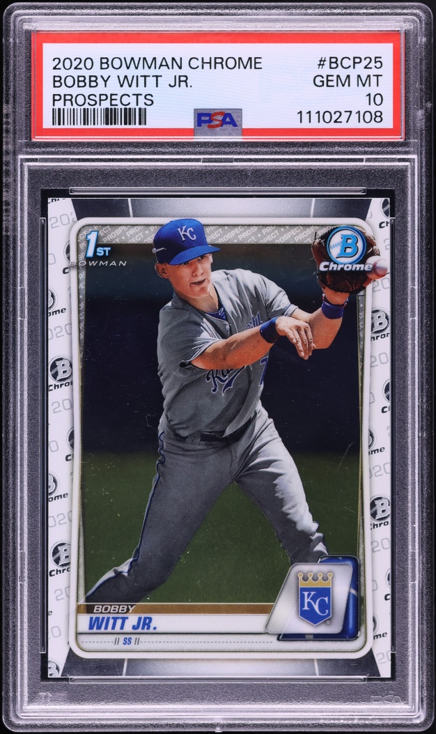 2020 Bowman Chrome Bobby Witt Jr. PROSPECT #BCP-25 PSA 10 GEM MINT