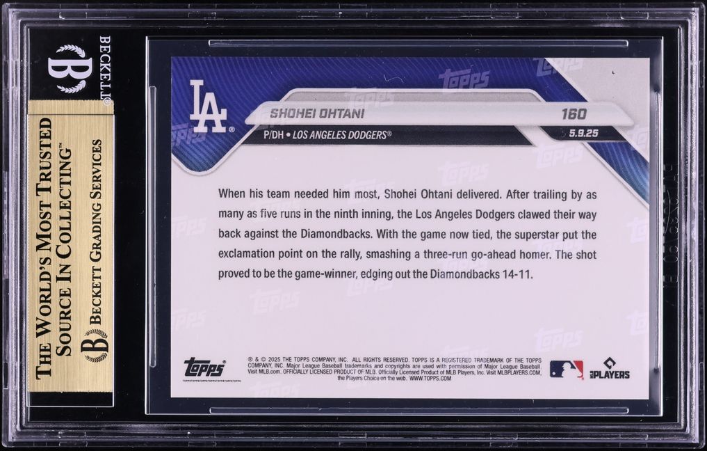 2025 Topps Now Shohei Ohtani #160 BGS 10 PRISTINE