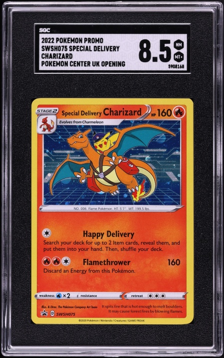 special delivery charizard pokemon card Pokemon Graded: Special Delivery Charizard #SWSH07 Holo Beckett 9