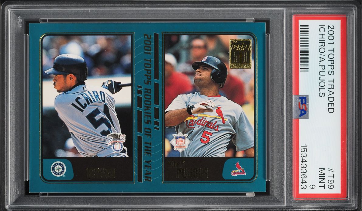 2001 Topps Traded Ichiro Suzuki & Albert Pujols ROOKIE #T99 PSA 9 MINT