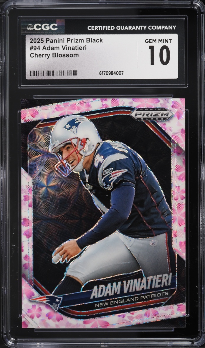 2025 Panini Prizm Black Cherry Blossom Adam Vinatieri /20 #94 CGC 10 GEM MINT