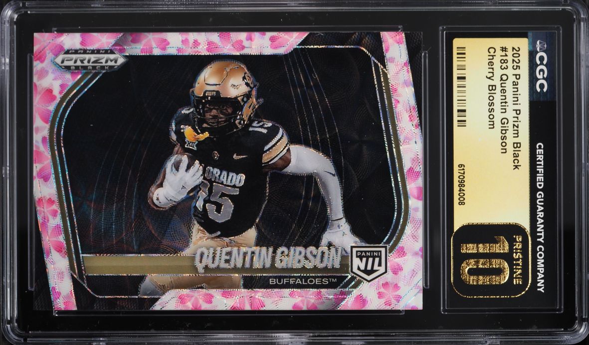 2025 Panini Prizm Black Cherry Blossom Quentin Gibson ROOKIE /20 #183 CGC 10 PRISTINE