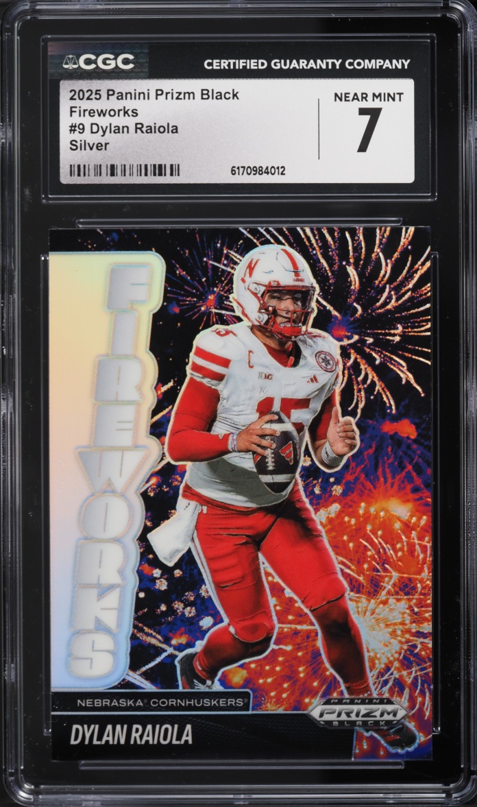 2025 Panini Prizm Black Fireworks Silver Dylan Raiola ROOKIE #9 CGC 7 NRMT