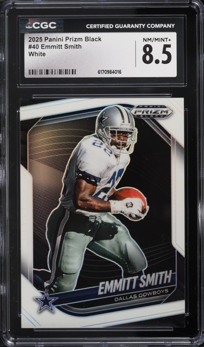 2025 Panini Prizm Black White Emmitt Smith /175 #40 CGC 8.5 NM-MT+