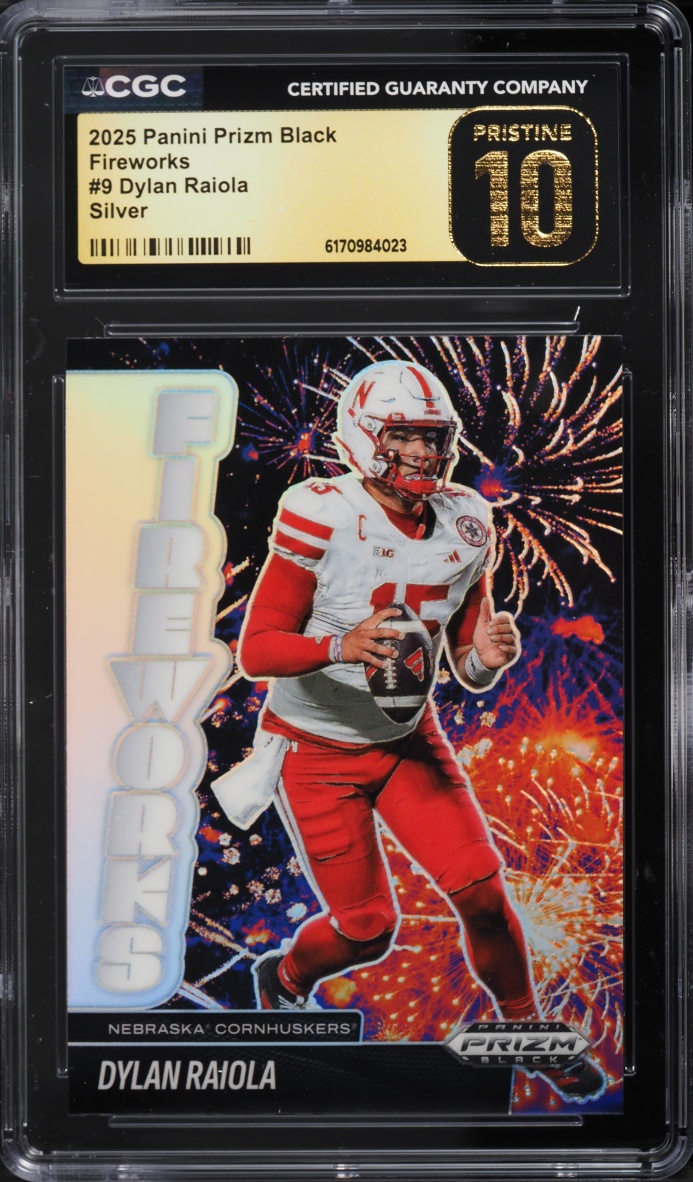 2025 Panini Prizm Black Fireworks Silver Dylan Raiola #9 CGC 10 PRISTINE