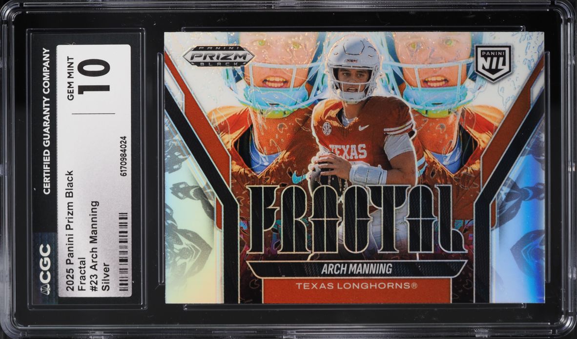 2025 Panini Prizm Black Fractal Silver Arch Manning ROOKIE #23 CGC 10 GEM MINT