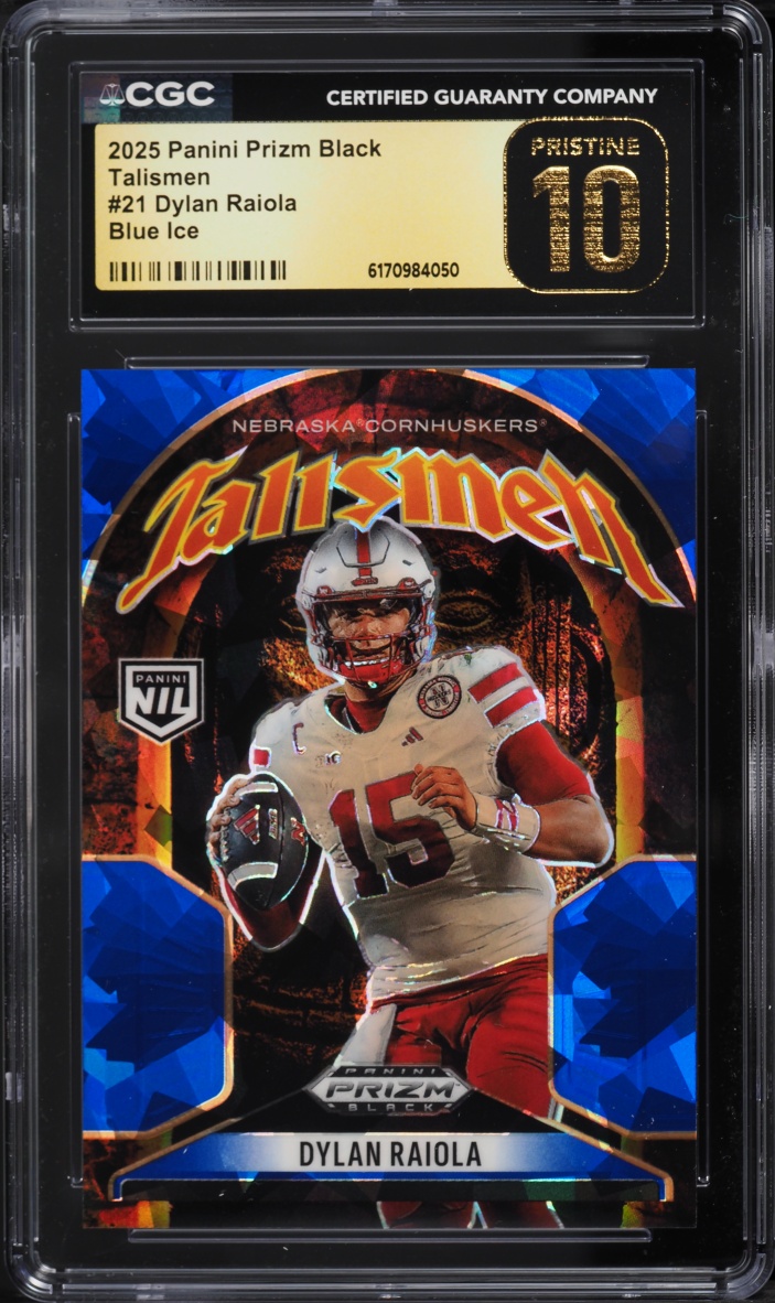 2025 Panini Prizm Black Talismen Blue Ice Dylan Raiola #21 CGC 10 PRISTINE