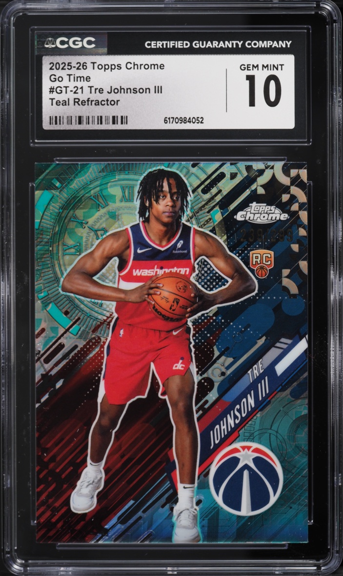2025 Topps Chrome Go Time Teal Refractor Tre Johnson III ROOKIE #GT-21 CGC 10 GEM MINT