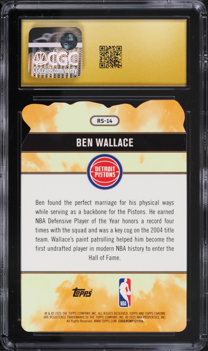 2025 Topps Chrome Rock Stars Die-Cut Ben Wallace #RS-14 CGC 10 PRISTINE