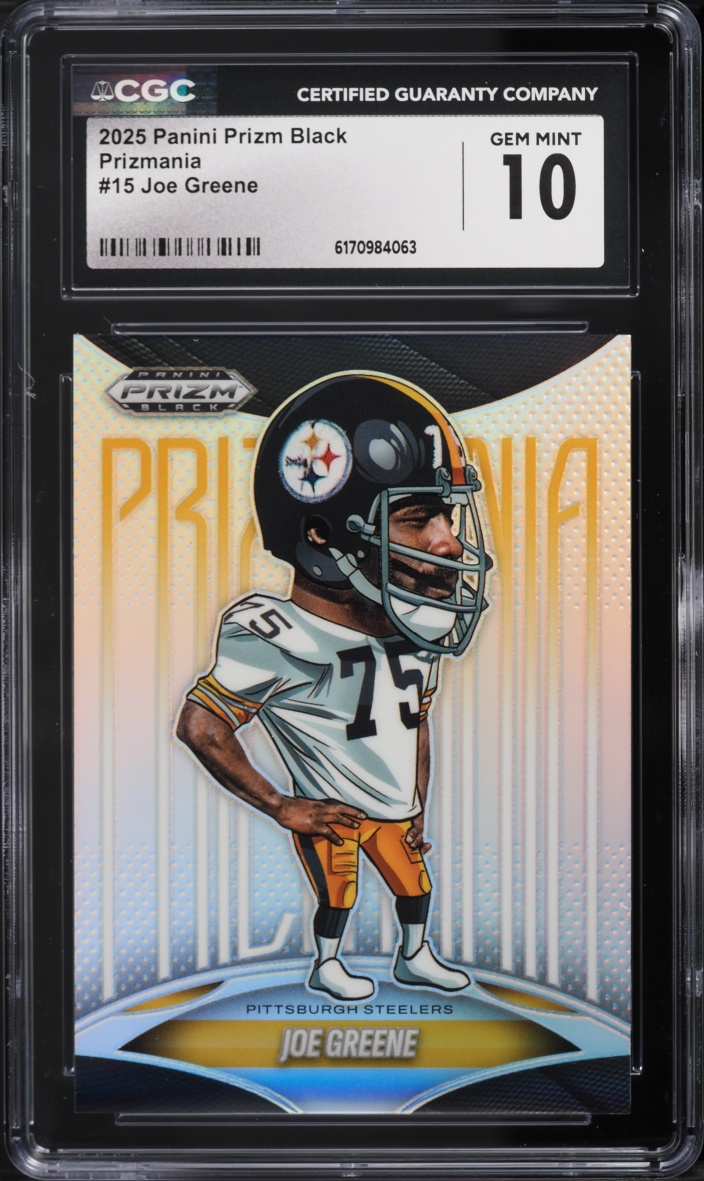 2025 Panini Prizm Black Prizmania Joe Greene #15 CGC 10 GEM MINT