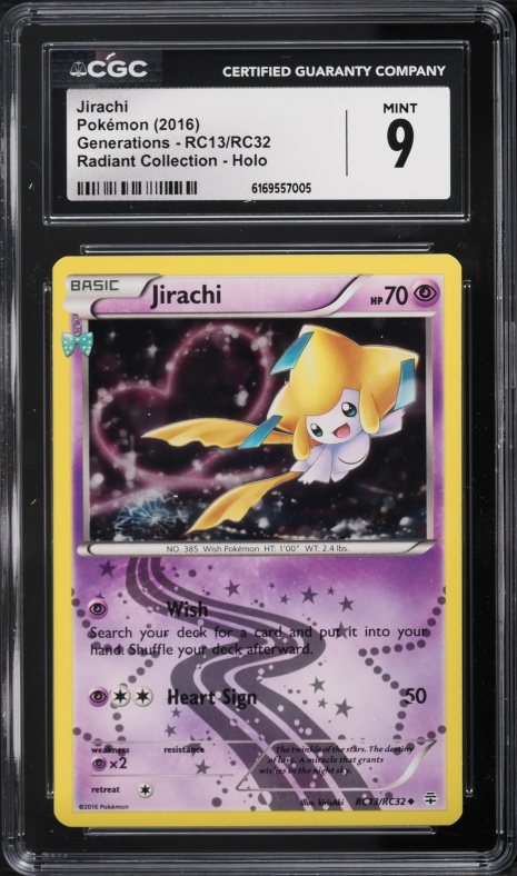 2016 Pokemon XY Generations Radiant Collection Holo Jirachi #RC13 CGC 9 MINT