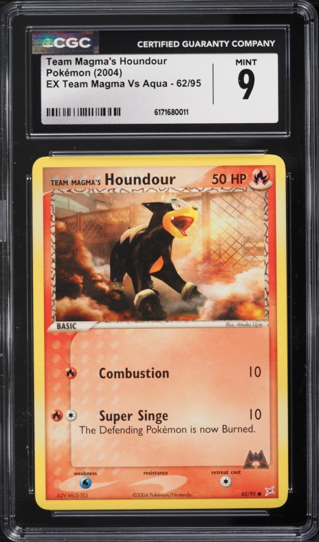 2004 Pokemon EX Team Magma VS Aqua Team Magma's Houndour #62 CGC 9 MINT