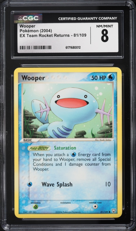 2002 Pokemon Japanese McDonald's Promo Wooper #022/P PSA 9 MINT on