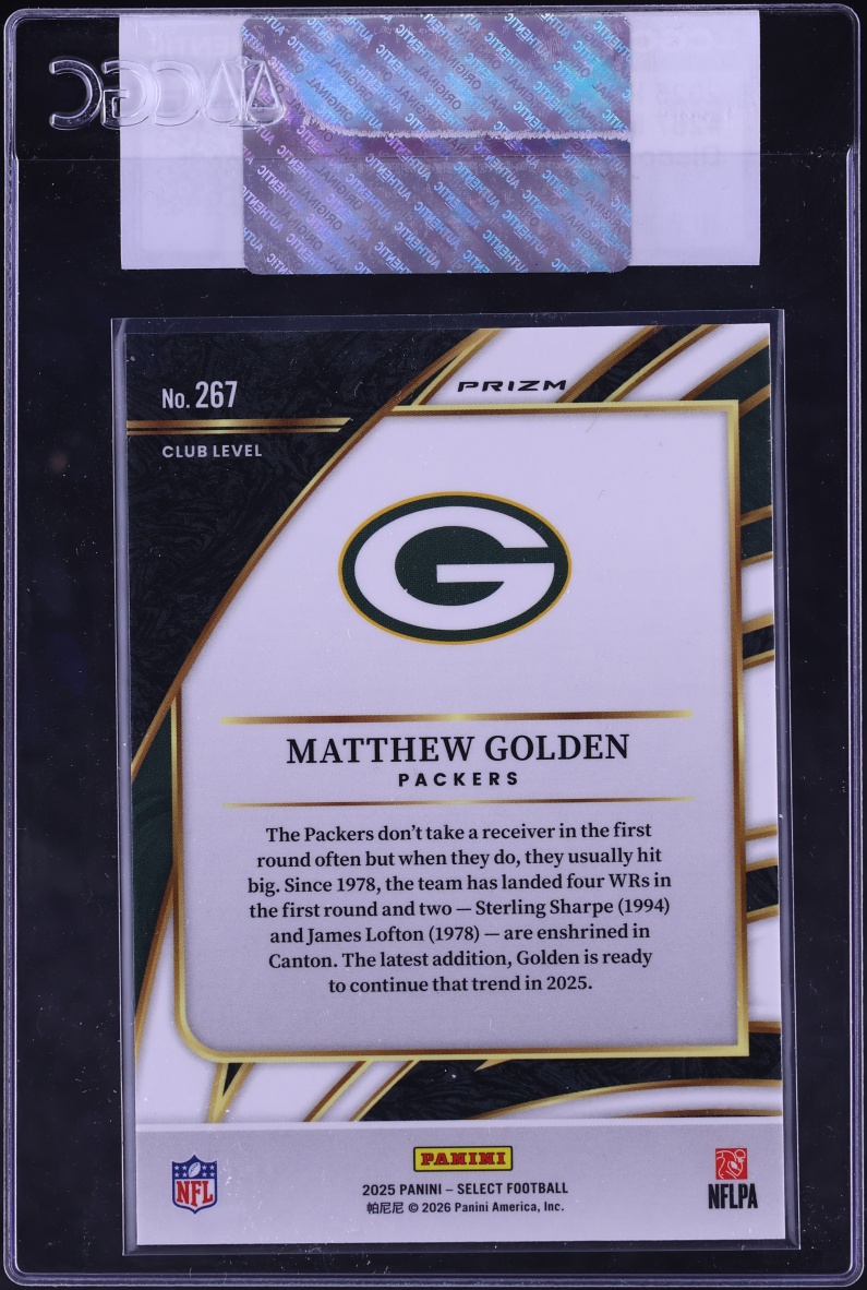 2025 Select Disco Matthew Golden ROOKIE #267 CGC AUTH