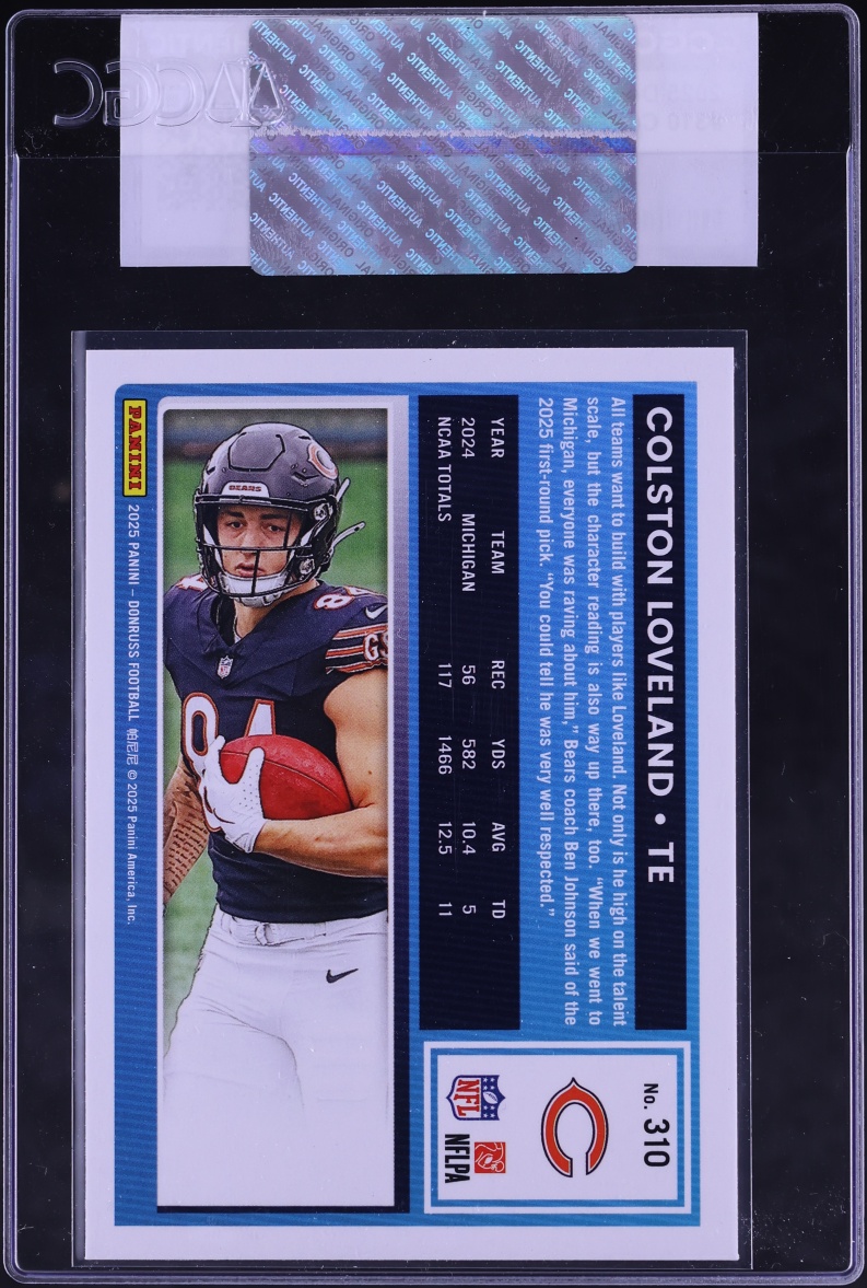 2025 Donruss Football Colston Loveland ROOKIE #310 CGC AUTH