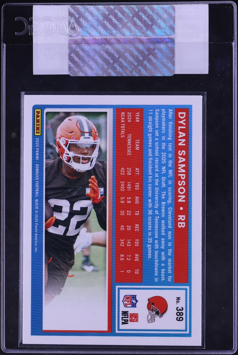 2025 Donruss Football Dylan Sampson ROOKIE #389 CGC AUTH