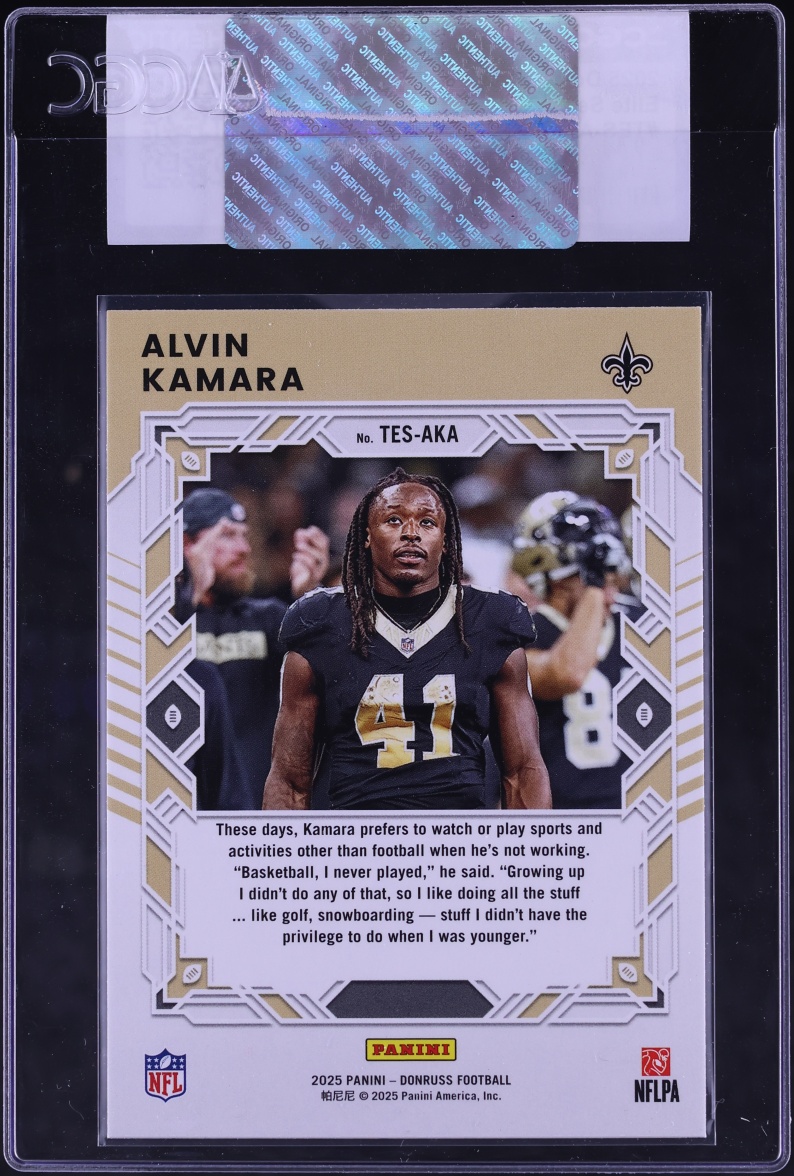 2025 Donruss Elite Series Alvin Kamara #TES-AKA CGC AUTH