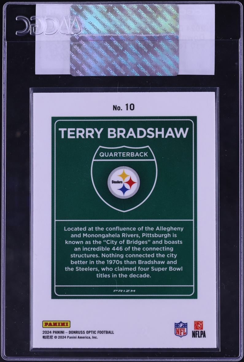 2024 Donruss Optic Downtown Terry Bradshaw #10 CGC AUTH