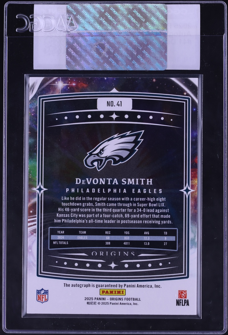2025 Panini Origins DeVonta Smith AUTO /25 #41 CGC AUTH
