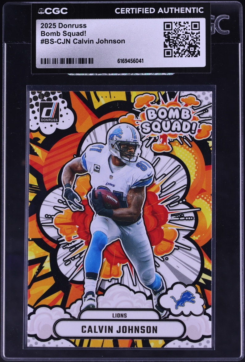 2025 Donruss Bomb Squad! Calvin Johnson #BS-CJN CGC AUTH