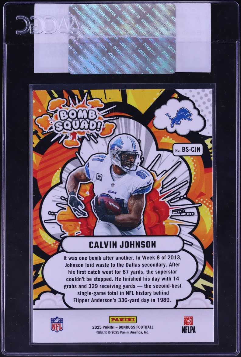 2025 Donruss Bomb Squad! Calvin Johnson #BS-CJN CGC AUTH