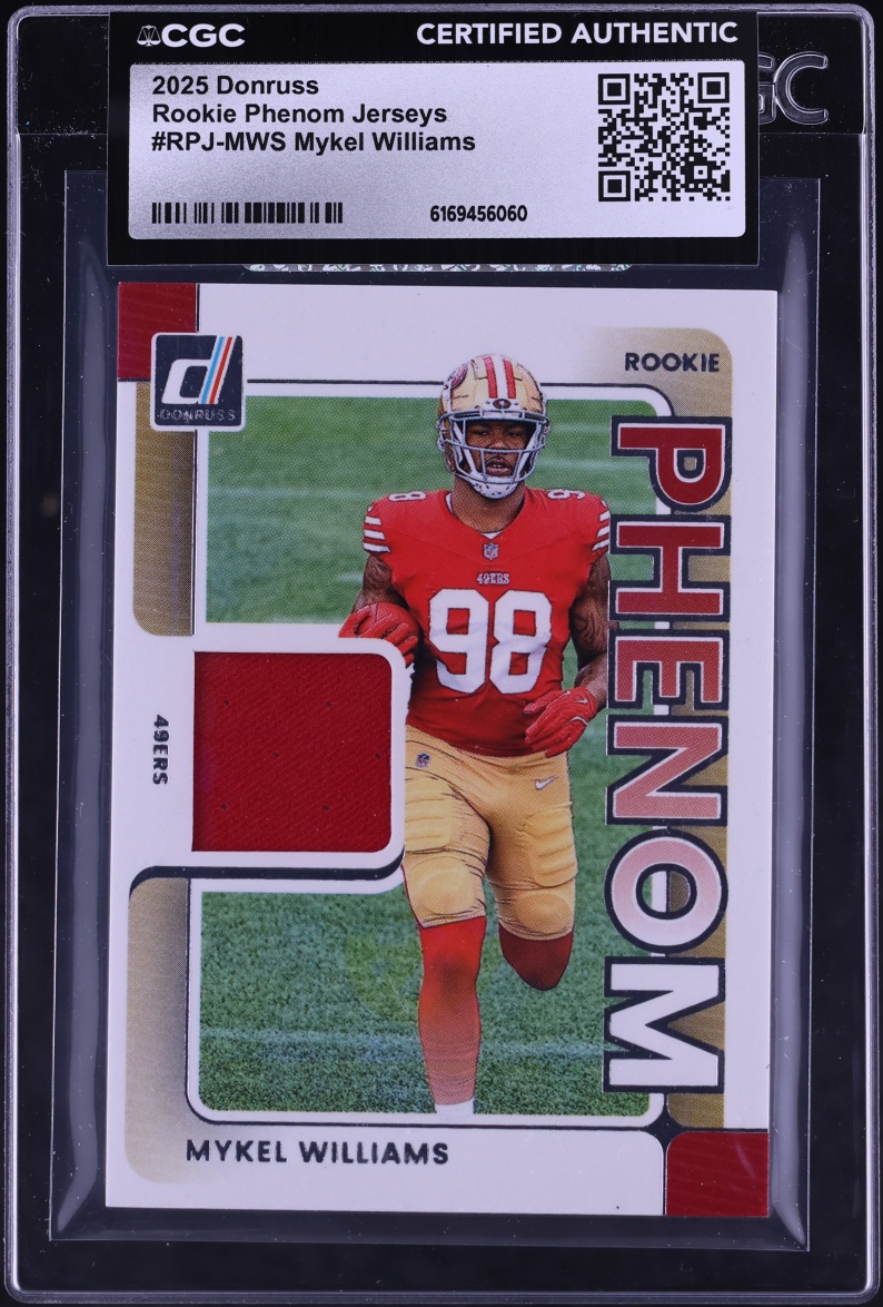 2025 Donruss Rookie Phenom Jerseys Mykel Williams ROOKIE PATCH #RPJ-MWS CGC AUTH