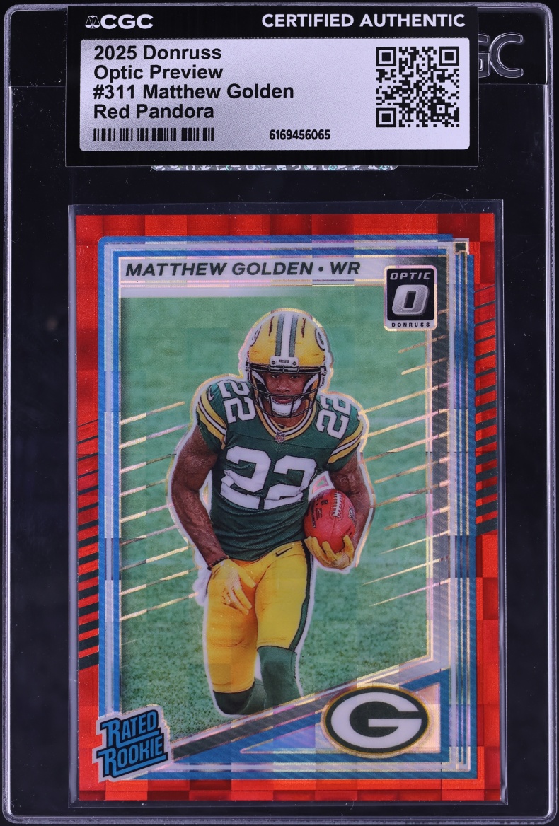 2025 Donruss Optic Preview Red Pandora Matthew Golden ROOKIE #311 CGC AUTH