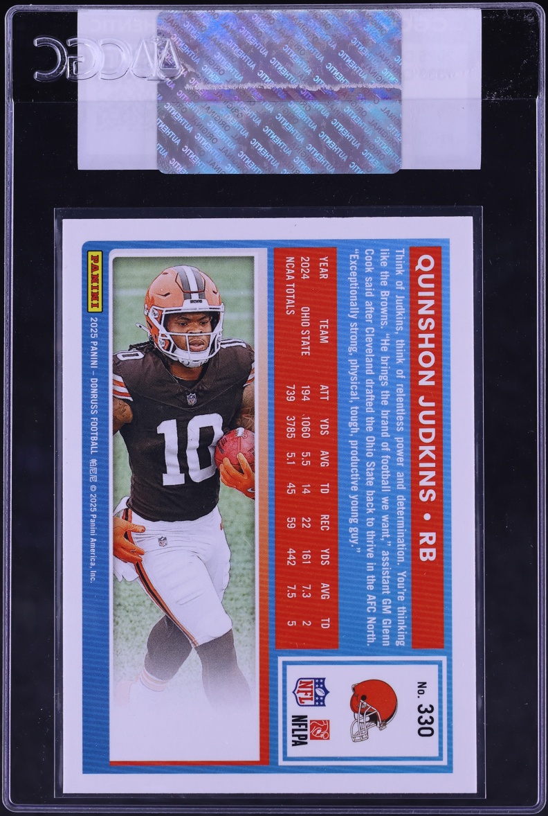 2025 Donruss Football Quinshon Judkins ROOKIE #330 CGC AUTH