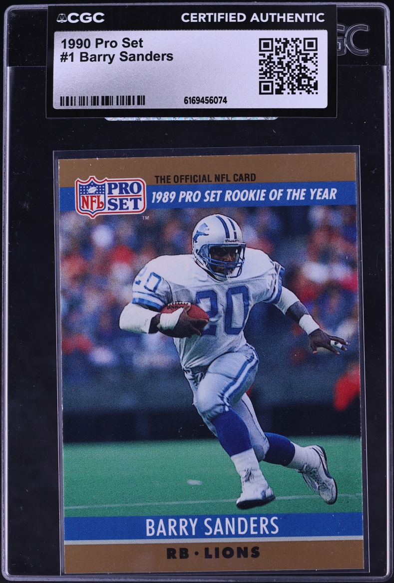 1990 Pro Set Rookie Of The Year Barry Sanders #1 CGC AUTH