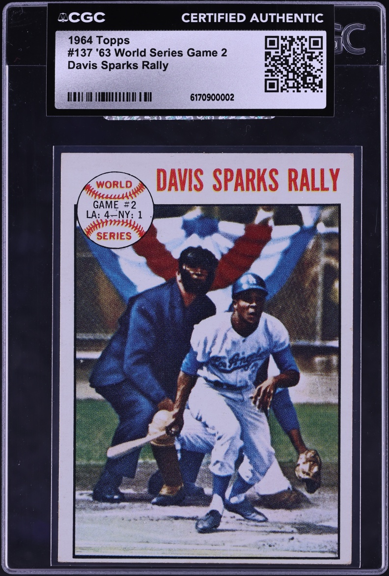 1964 Topps '63 World Series Game 2 Davis Sparks Rally #137 CGC AUTH