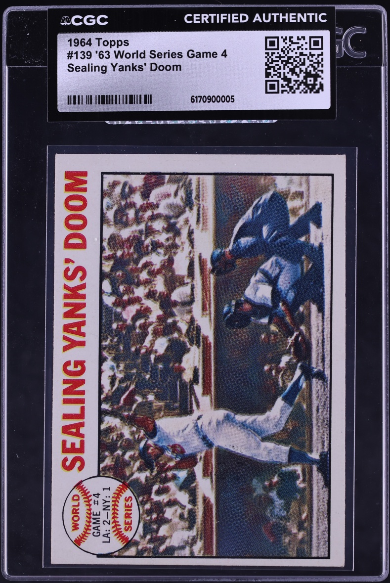 1964 Topps '63 World Series Game 4 Sealing Yanks' Doom #139 CGC AUTH