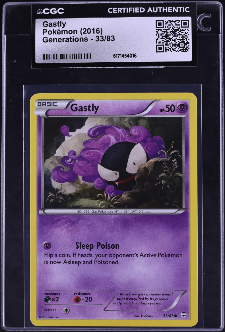 2016 Pokemon Generations Gastly #33 CGC AUTH