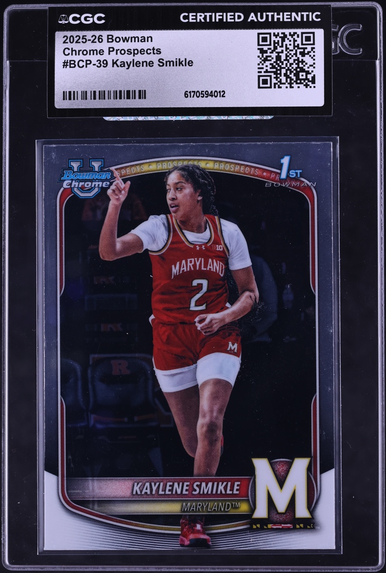 2025 Bowman Chrome University Prospect Kaylene Smikle #BCP-39 CGC AUTH