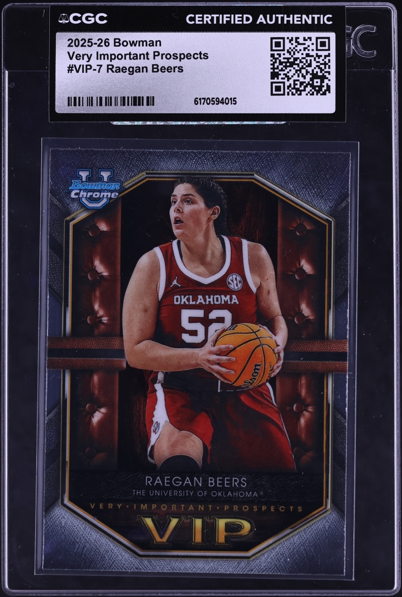 2025 Bowman Chrome University Very Important Prospect Raegan Beers #VIP-7 CGC AUTH