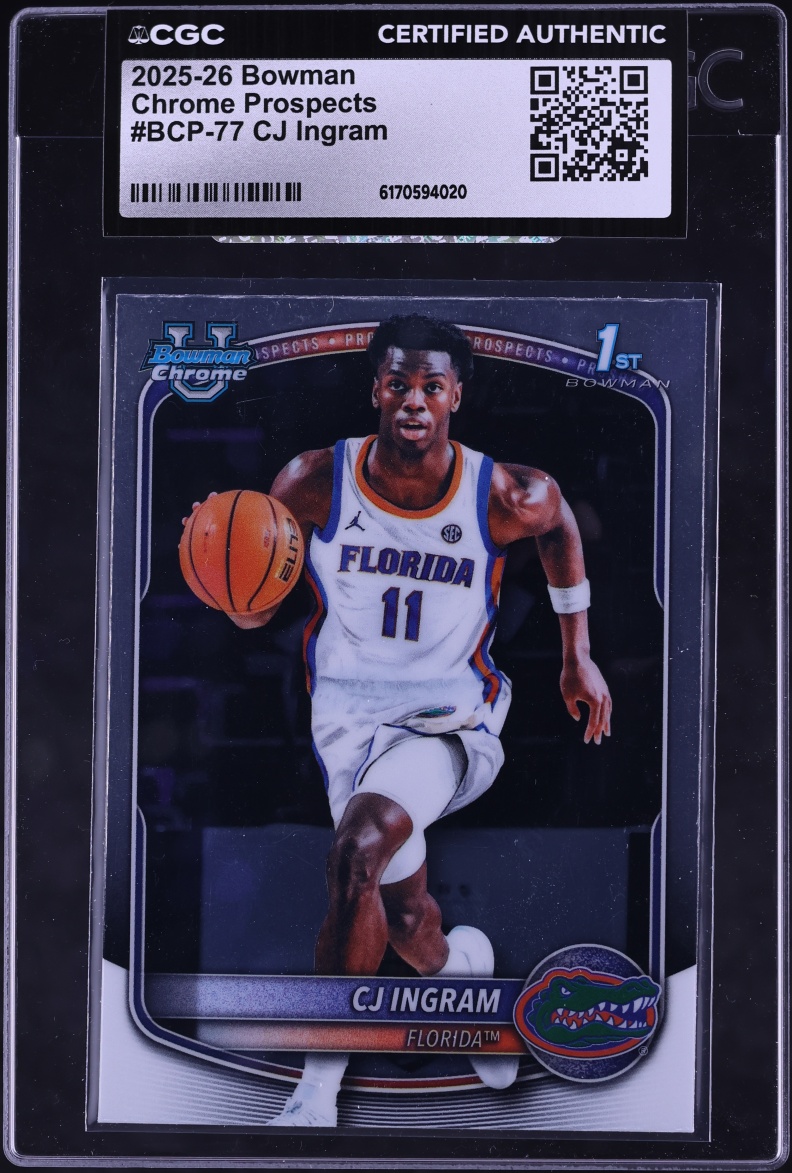 2025 Bowman Chrome University CJ Ingram #BCP-77 CGC AUTH