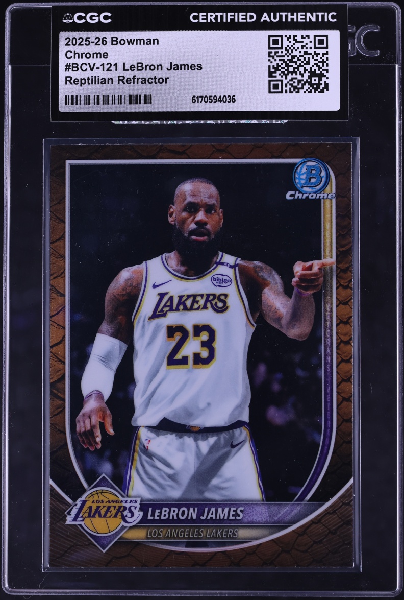2025 Bowman Chrome Reptilian Refractor LeBron James #BCV-121 CGC AUTH